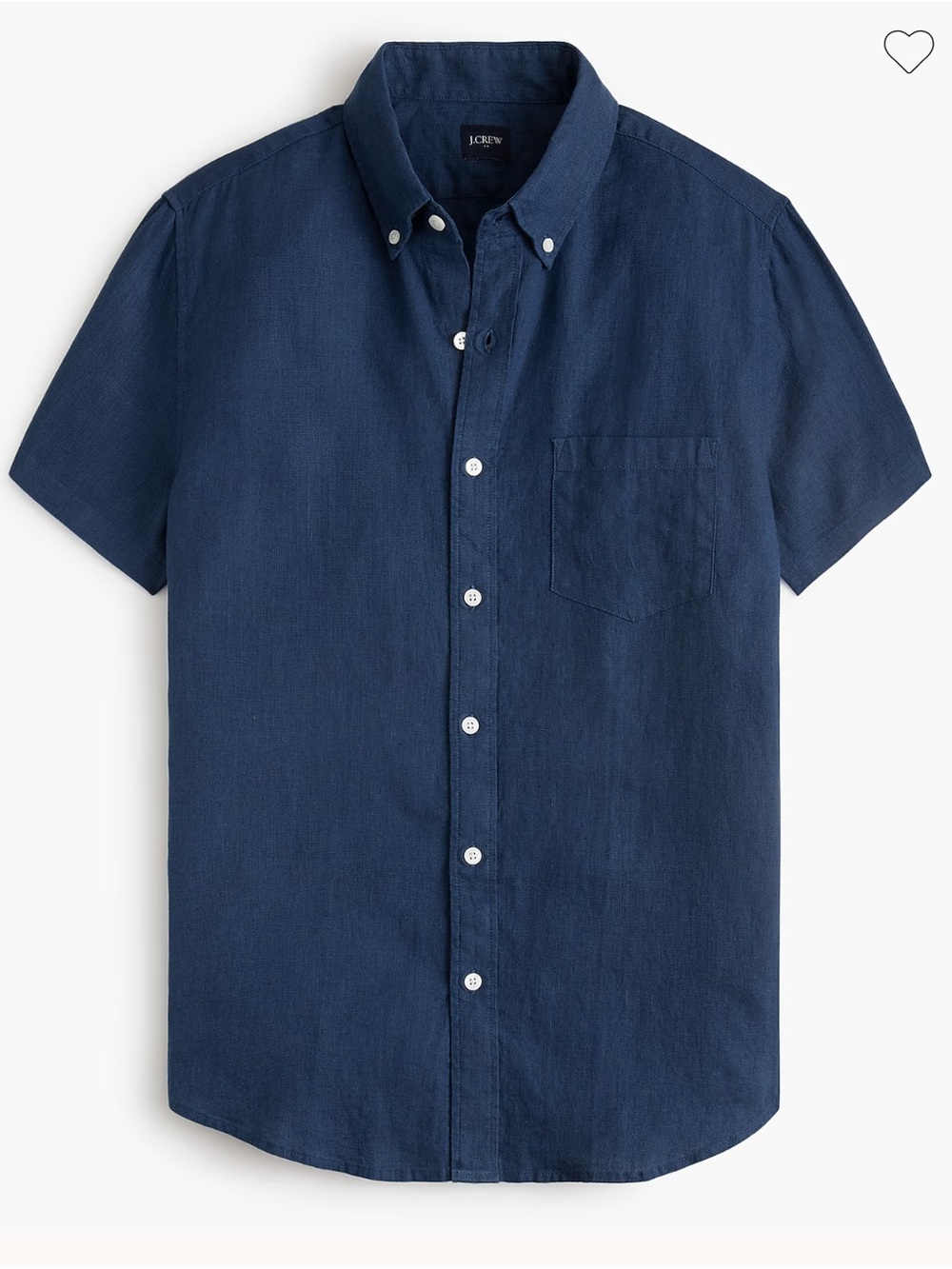 J. Crew Men’s Irish Linen Lightweight Short-Sleeve Button-Down Shirt Navy - L